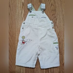 Vintage Disney Store White Overalls with Embroidered Bee and Balloon